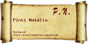 Pinti Natália névjegykártya